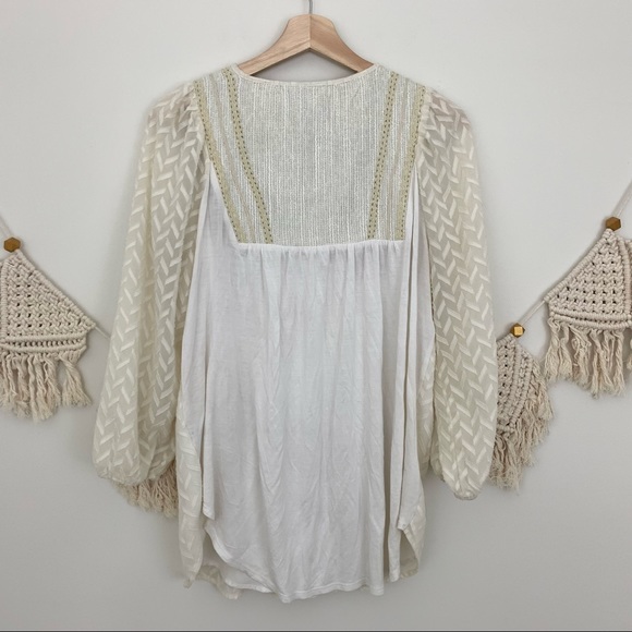 Anthropologie One September Attylie Embroidered Boho Peasant Blouse - Picture 4 of 10